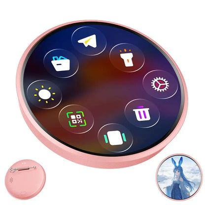 Dynamic Electronic Anime Badge - Touch-Control Digital Display for Photos, GIFs & Videos