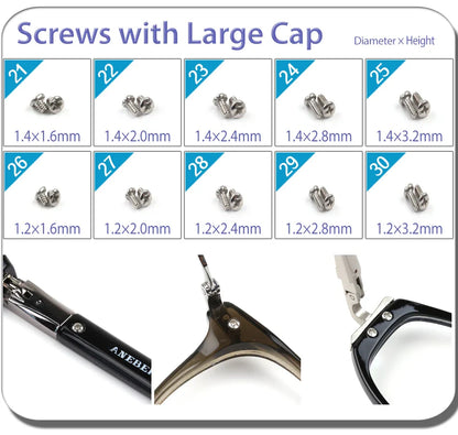 Eyeglass & Sunglass Repair Kit | Mini Screwdriver, Screws, Nuts, Nose Pads & Optical Tool Set