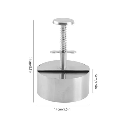 304 Stainless Steel Hamburger Press - Manual Burger Patty Maker for Grilling - Kitchen Meat Mold