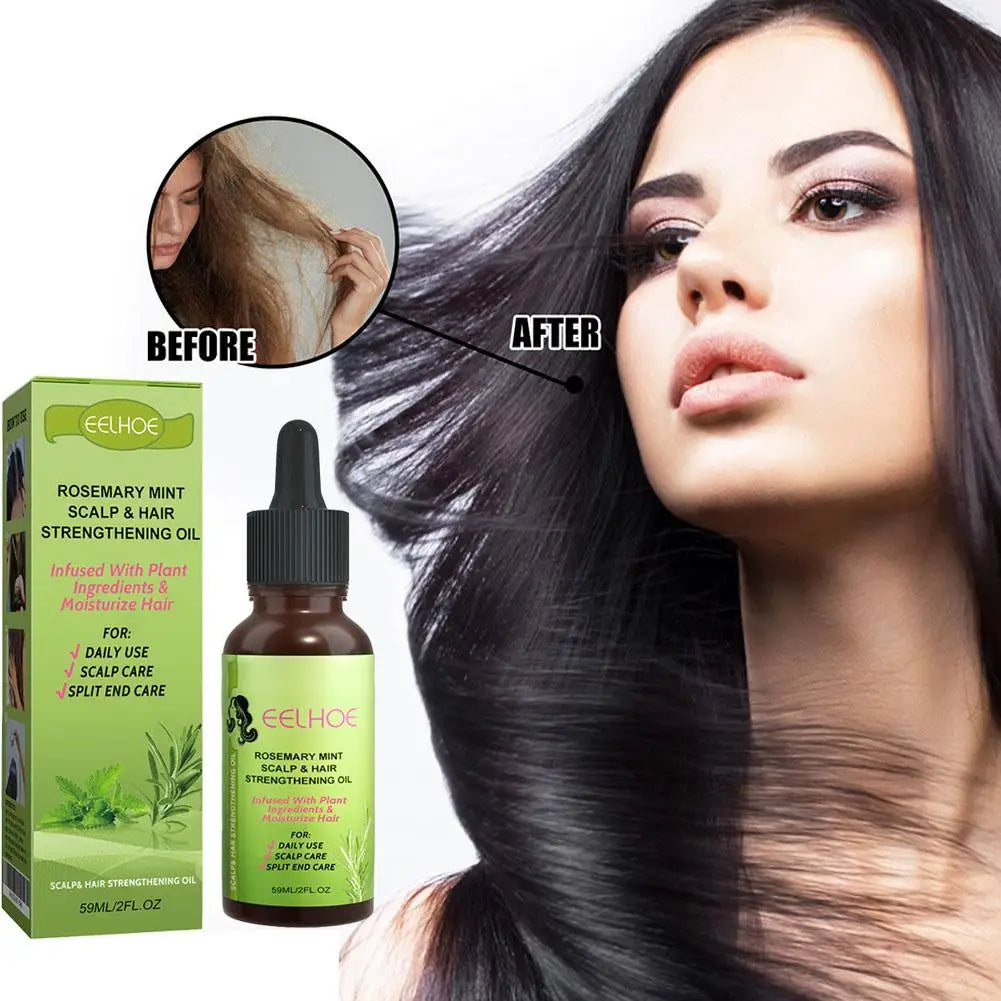 Batana Rosemary Mint Hair Oil - Biotin Scalp Strengthening Treatment for Dry Hair Split Ends and Nourishing Care