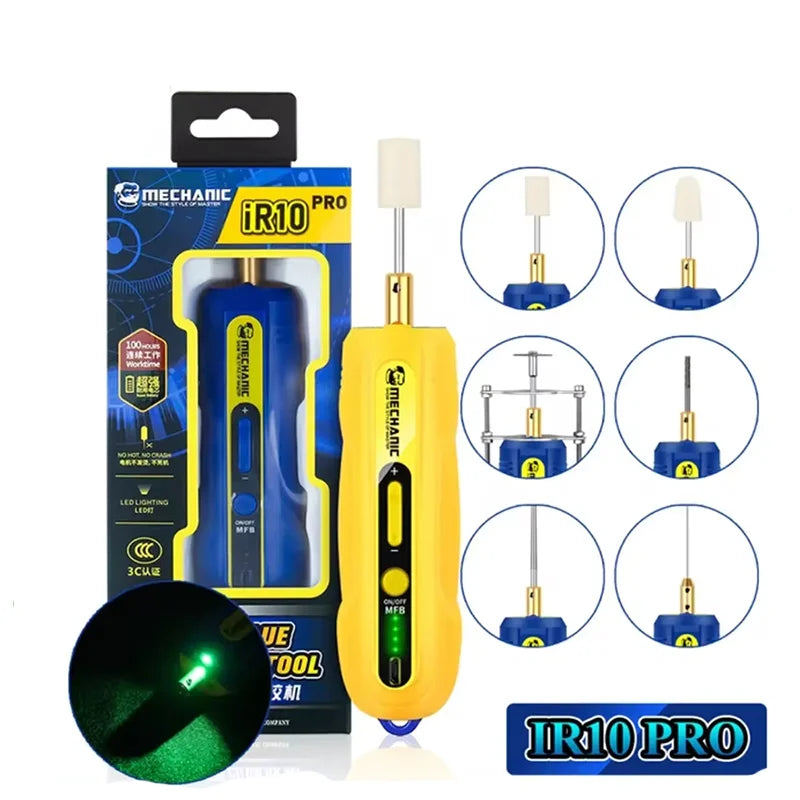 Mechanic IR10 PRO OCA LCD Screen Degumming Set – Adjustable Speed Electric Glue Removal Pen Kit for Mobile Phone Repair