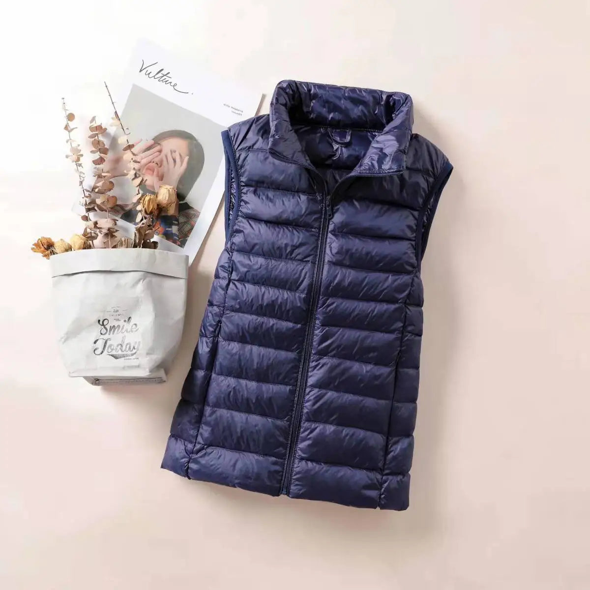 2024 Women's Ultra-Light Down Vest – Slim Sleeveless, Portable & Windproof Lightweight Waistcoat for Girls