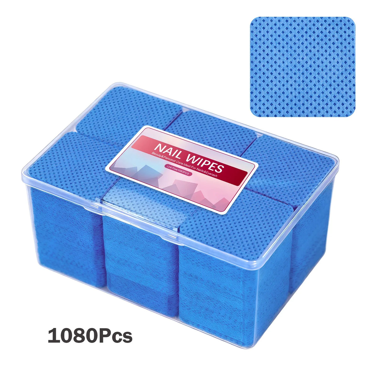 1080-Piece Nail Art Wipes - Lint-Free Cotton Pads for Gel Polish, Eyelash Glue & Beauty Cleaning