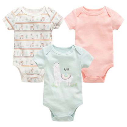 3/6PCS Baby Cotton Bodysuits – Short Sleeve Onesies for Newborns & Toddlers 0-12 Months, Boys & Girls