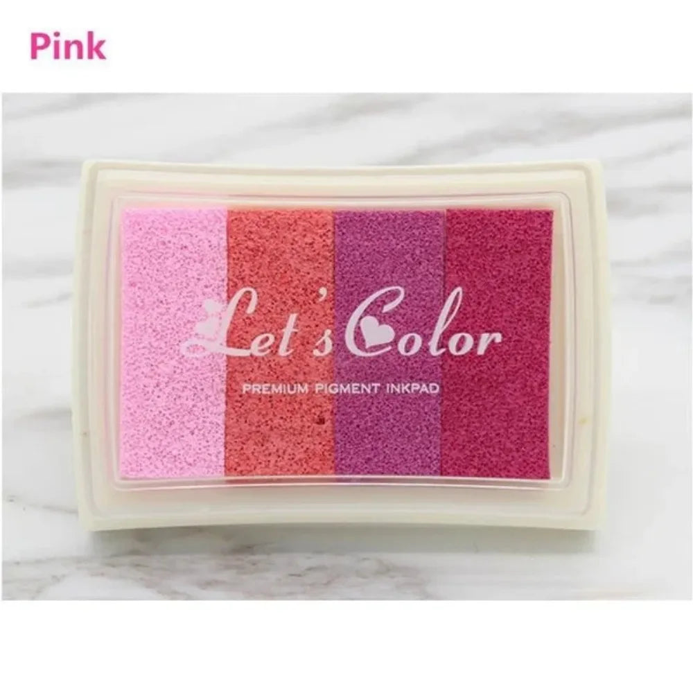 Durable Printing Ink Pad Set – Four-Color Gradient DIY Fingerprint Sponge for Creative Stationery Decoration
