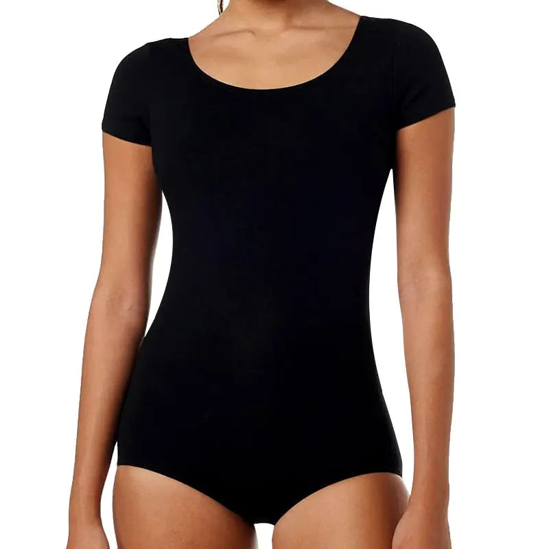 Women’s Classic Short Sleeve Ballet Leotard – Adult Gymnastics & Dance Bodysuit with Soft Lining