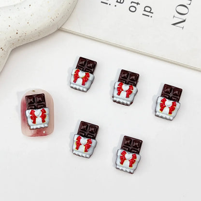 50PCS Mini Resin Christmas Decorations – Cartoon Magic Wand, Chocolate Figurines for Cake, Popsicle, Nail Art, Scrapbook & DIY Crafts