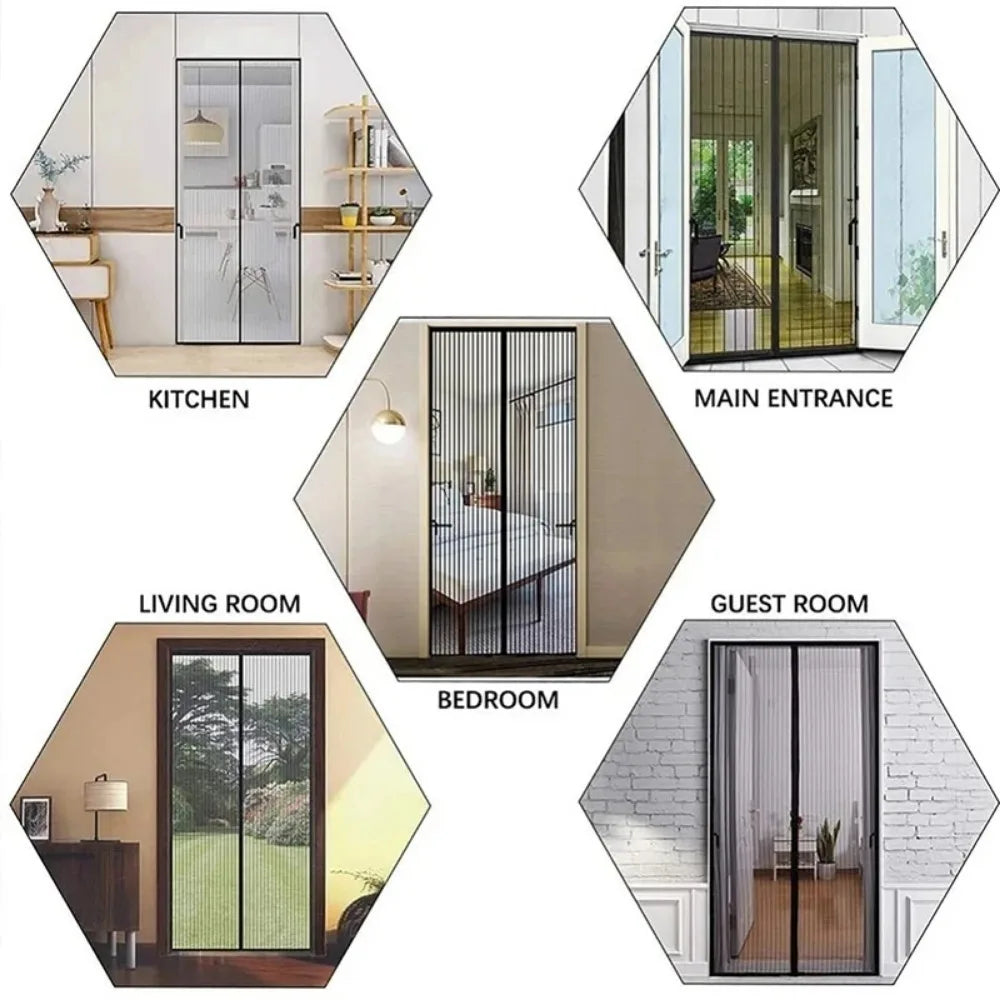 Magnetic Door Curtain Mosquito Net — Anti-Insect Fly Screen for Windows, Punch-Free Invisible Mesh