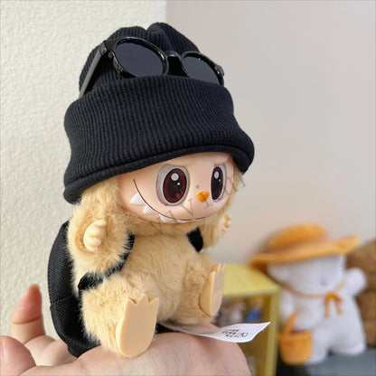 10cm Labubu Idol Mini Doll Clothes & Accessories – Backpack, Glasses, Hat | 1/6 BJD Cotton Doll Outfit Gift Set