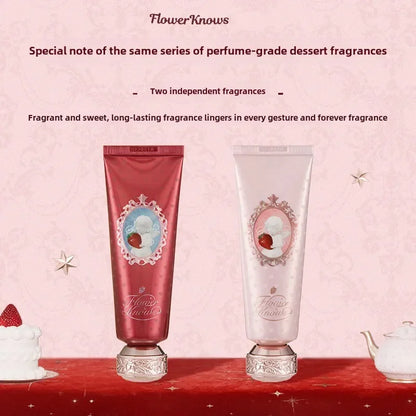 Flower Knows Strawberry Cupid Scented Hand Cream – Moisturizing & Nourishing Whitening Skin Care Lotion for Women 50ml
