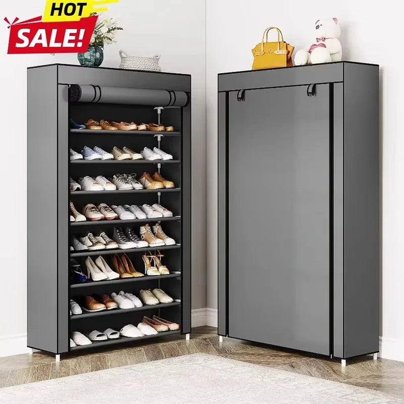 Non-Woven Multi-Layer Shoe Rack – Dormitory Door Cabinet, Space-Saving, Economical, Dustproof Home Storage Box