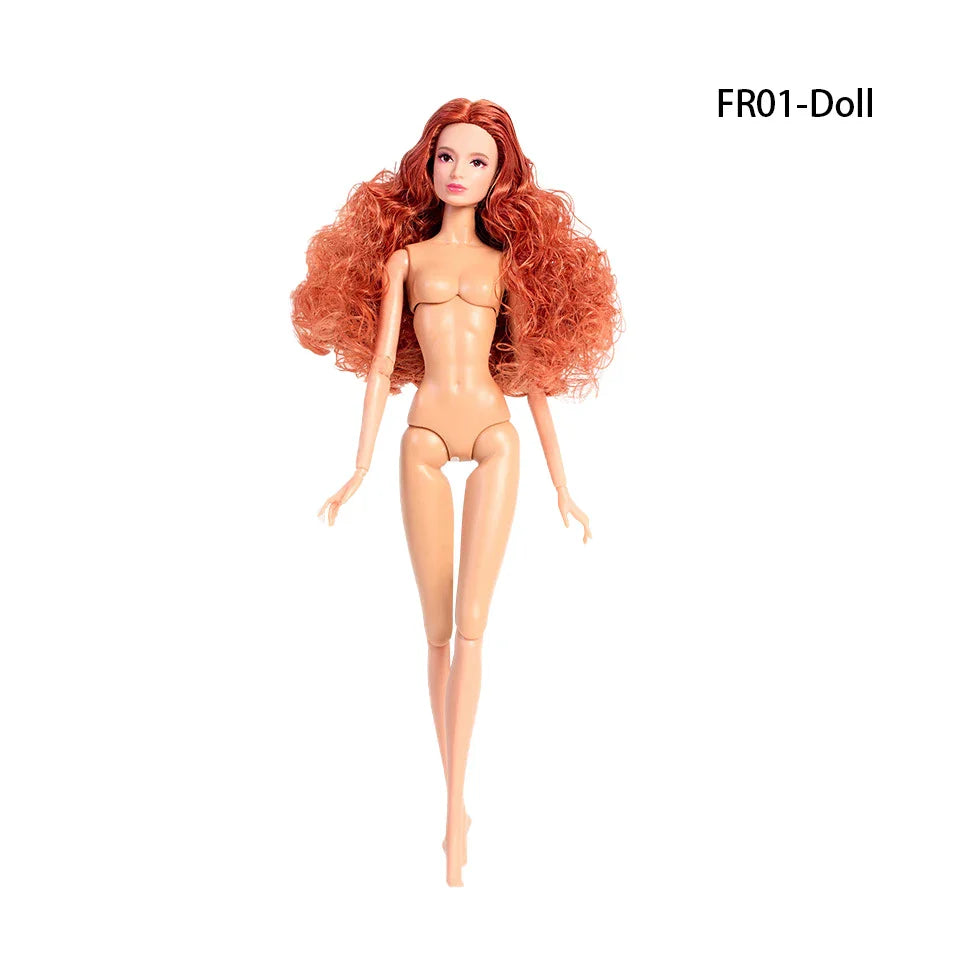 32cm European Supermodel Nude Doll – Original 1/6 Joint Figure with Multi-Color Skin and Exquisite Makeup, Full Series Collectible Toy