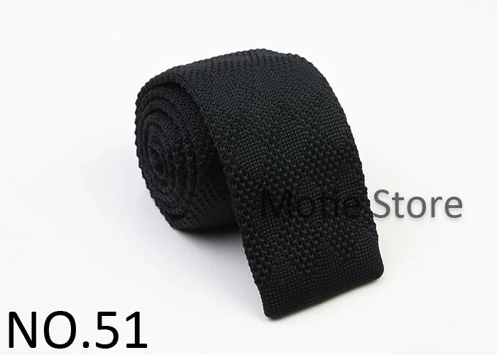 Classic Knit Neck Tie for Men — 6cm Plaid & Dots Casual Business Wedding Tie