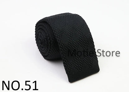 Classic Knit Neck Tie for Men — 6cm Plaid & Dots Casual Business Wedding Tie