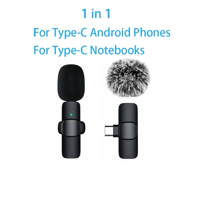Wireless Lavalier Microphone – Portable Mini Audio & Video Recording Mic for iPhone, Android, PC & Cameras