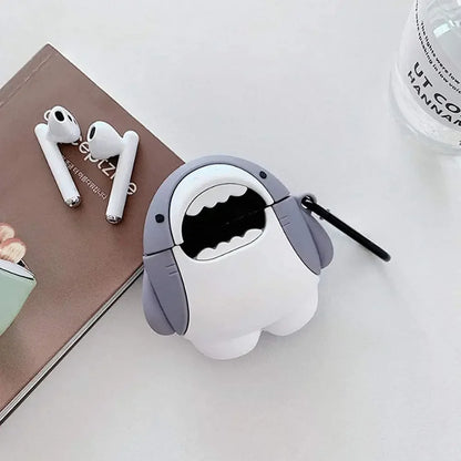 Cute Cartoon Shark Silicone Case for AirPods 1/2/3/4 & Pro 2 — Protective Wireless Earphone Cover