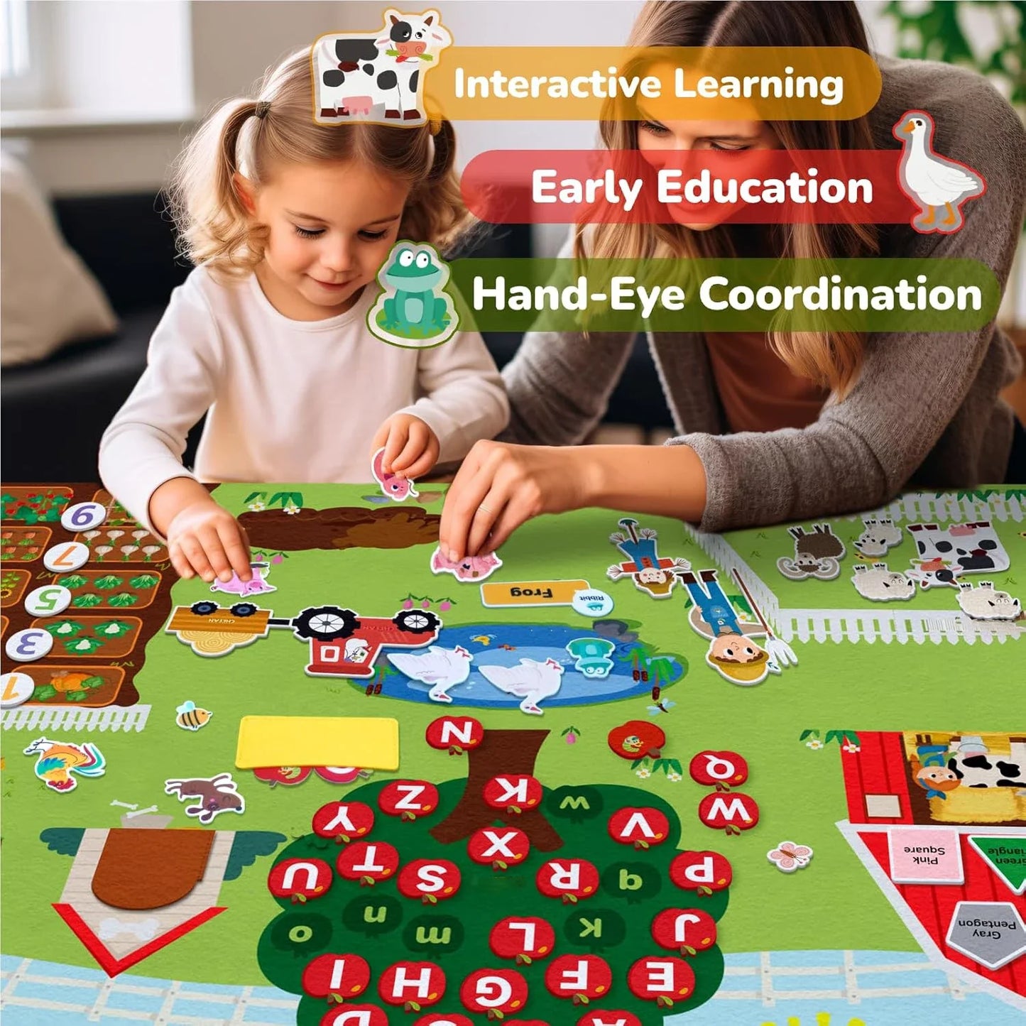 Farm Animals Felt Story Board Set – Interactive Early Learning Wall Puzzle Toys for Toddlers
