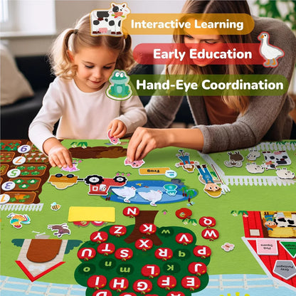 Farm Animals Felt Story Board Set – Interactive Early Learning Wall Puzzle Toys for Toddlers