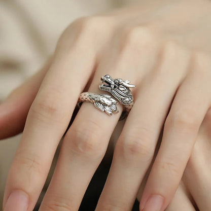 VENTFILLE 925 Sterling Silver Adjustable Ring – Vintage Hollow Line Punk Hip Hop Couple Jewelry