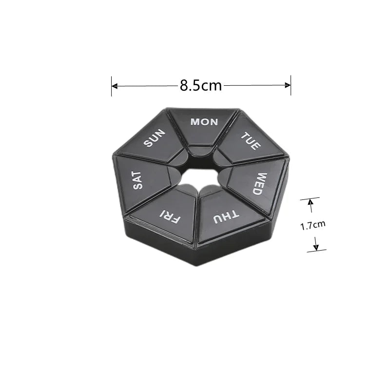 Mini Portable 7-Day Pill Organizer – Travel Vitamin & Medicine Storage Box for Tablets & Capsules