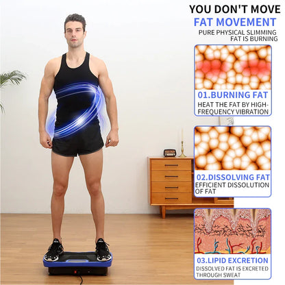 3D Whole Body Vibration Plate Machine — Silent Motor Fat Shaker with Adjustable Speed for Workout & Fitness