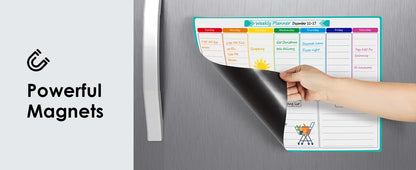 A3 Dry Erase Whiteboard Fridge Calendar – Weekly & Monthly Planner in Spanish, French, English