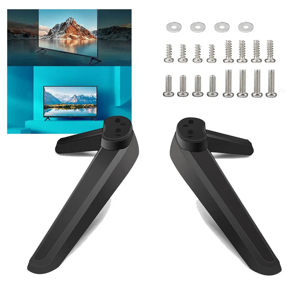 Universal TV Stand Base Replacement – Pedestal Mount Legs for 17–20mm TVs, Easy Installation Tabletop Stand