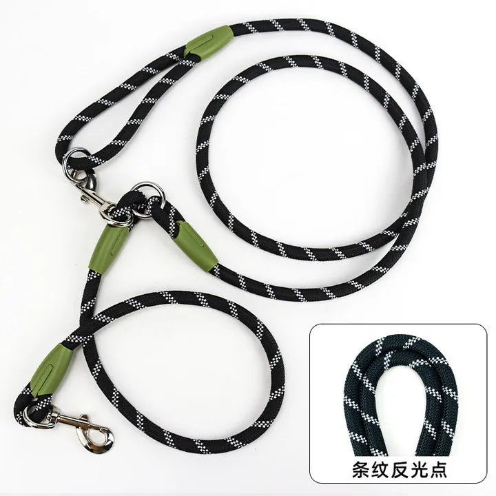 Reflective Nylon Dog Leash – Hands-Free Running & Walking Rope Lead for Small to Large Dogs