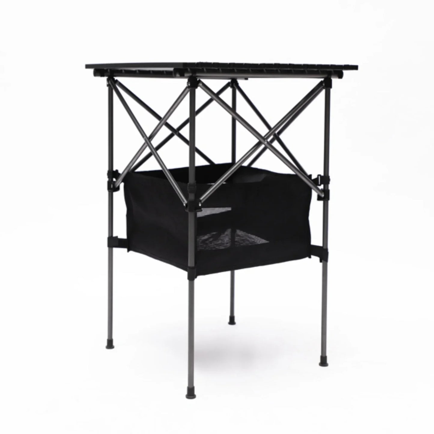 3-Piece Folding Outdoor Table and Chairs Set – Portable for Indoor, Camping, Picnic, Beach, Backyard, BBQ, Party & Patio, Black/Gray
