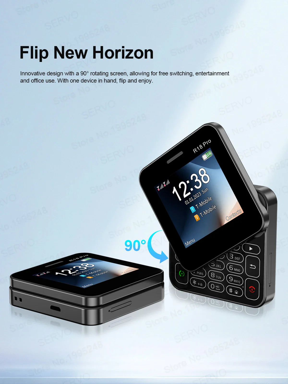 2024 NEW SERVO R18Pro Mini Mobile Phone – 2.4" Rotating Screen, Button Slider, Flashlight, Magic Voice, Dual SIM Standby