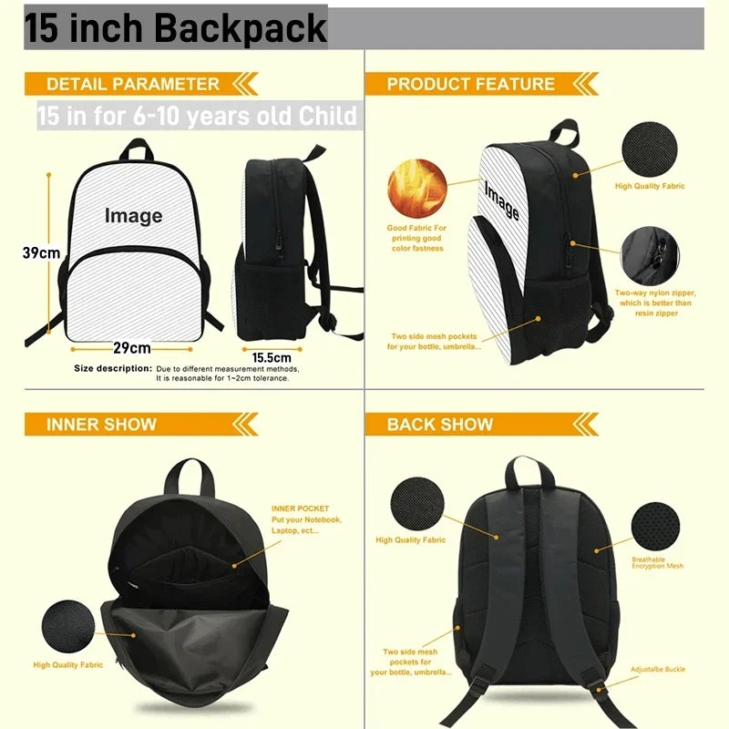 Mini-Craft Kids School Backpack Set — Front Pocket Backpack, Shoulder Bag & Pencil Case for Boys & Girls Ages 5-10