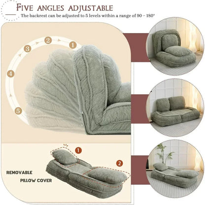 Bean Bag Chair – Convertible Sofa Bed for Adults & Pets, 5 Adjustable Positions, Lounge Chair for Bedroom & Living Room