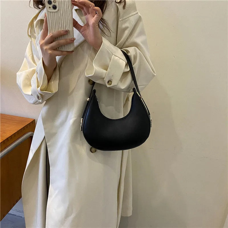 Fashion Luxury PU Leather Hobo Shoulder Bag – Small Clutch Handbag, Underarm Purse, Travel Tote for Women