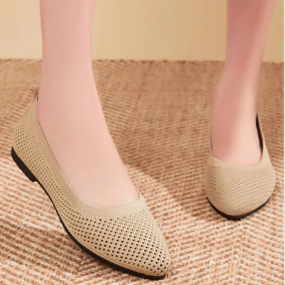 2025 Women’s Spring Breathable Mesh Flats – Comfortable Slip-On Casual Loafers with Lightweight Soft Sole