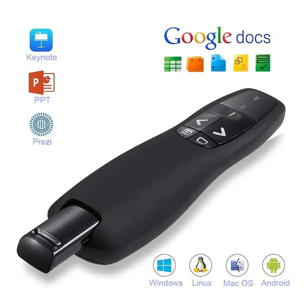 2.4GHz Wireless USB PowerPoint Presenter - Y400 PPT Clicker with Red Laser Pointer Remote