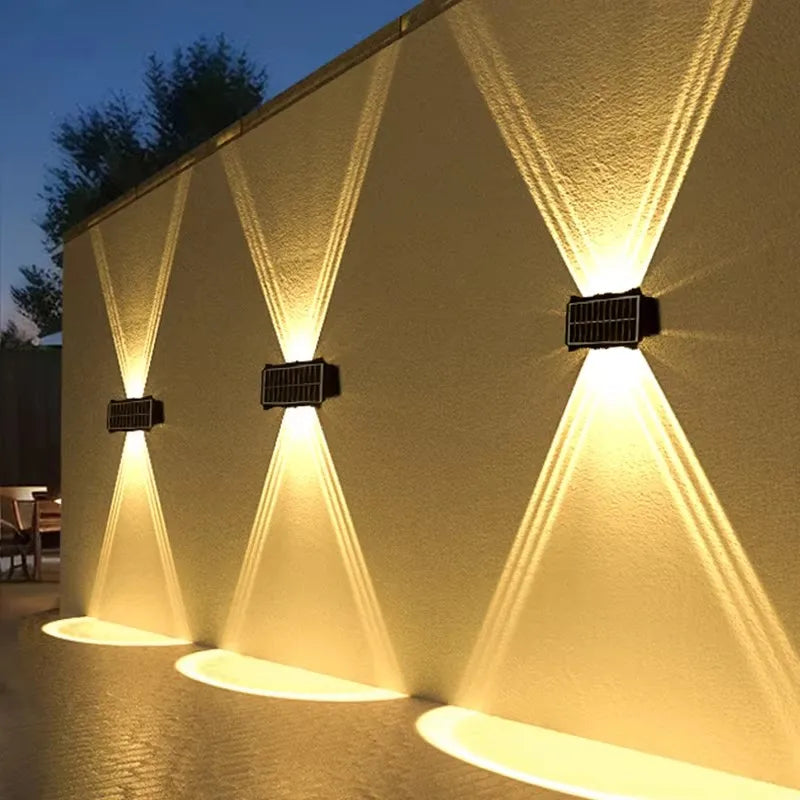 Solar Wall Lamp - Waterproof Outdoor LED Up & Down Light for Garden, Yard & Balcony Decor