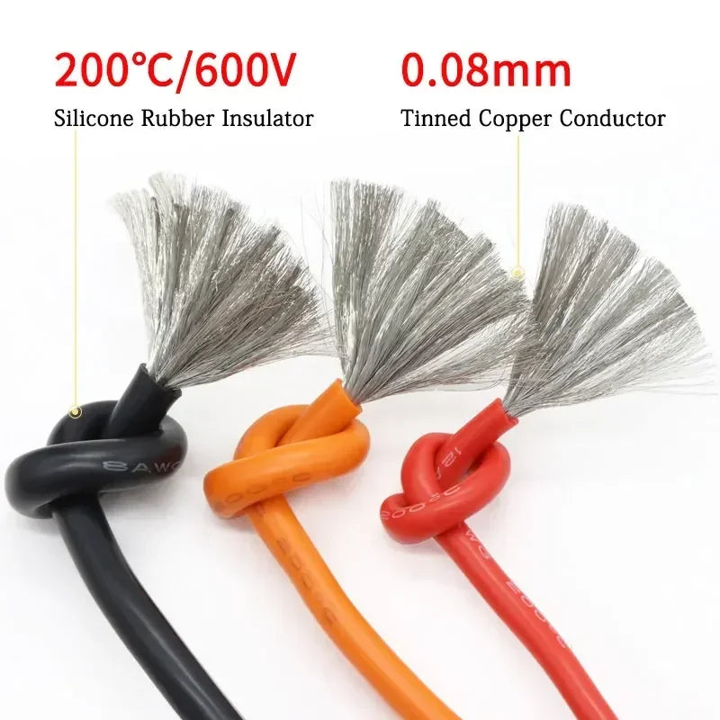 Soft Silicone Automotive Electrical Wire Cable (1–10m) – Heat-Resistant Car Battery Wiring in 2–26 AWG Sizes
