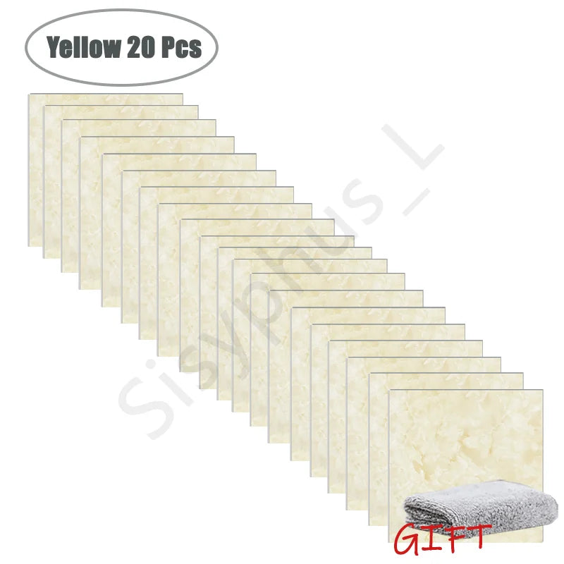 10-50Pcs PVC Marble Wall Stickers — Self-Adhesive Thickened Waterproof Tile Stickers for Bathroom Kitchen Floor Home Decor