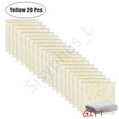 10-50Pcs PVC Marble Wall Stickers — Self-Adhesive Thickened Waterproof Tile Stickers for Bathroom Kitchen Floor Home Decor