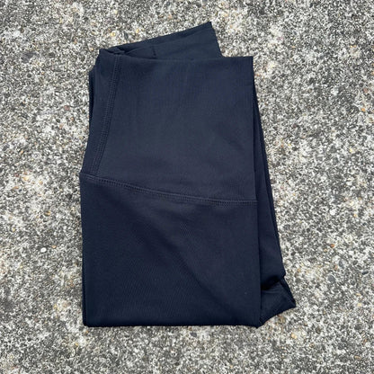 High Waist Women's Yoga Leggings - Solid Color Cropped Gym & Training Pants with Back Pocket
