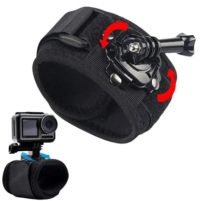 360° Rotating Wrist Strap — Compatible with GoPro Hero 12–2, AKASO, EKEN, DJI, Yi, Apeman Action Cameras