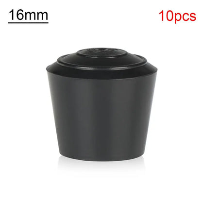 10pcs Black Round Chair Leg Caps - Non-Slip Rubber Furniture Foot Covers & Floor Protector Pads