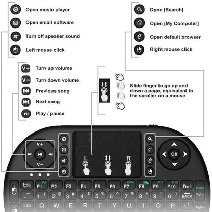 I8 2.4G Mini Wireless Keyboard – Air Mouse Touchpad Remote for Android TV Box, PC & Smart TV