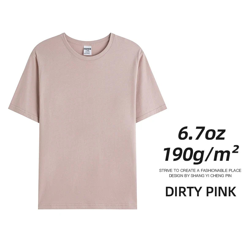 Men's & Women's 190gsm Combed Cotton T-Shirt - Solid Color Custom Team & Casual Summer Tee