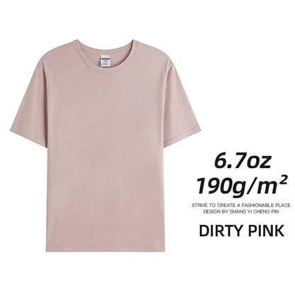Men's & Women's 190gsm Combed Cotton T-Shirt - Solid Color Custom Team & Casual Summer Tee