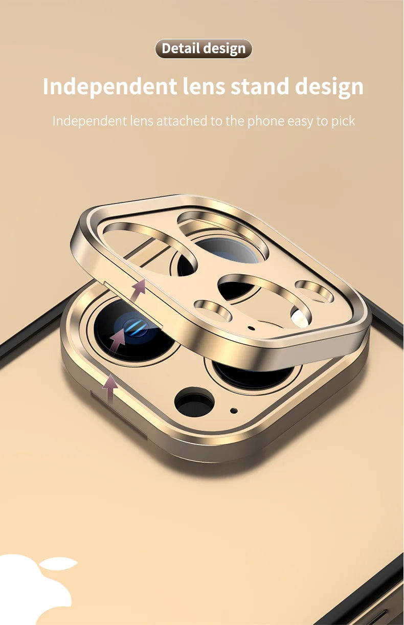 Camera Protection Hybrid Silicone & Aluminum Metal Phone Case for iPhone 16/15/14/13 Pro Max – Better Heat Bumper