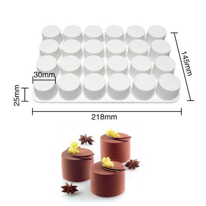 Cylinder-Shaped Silicone Mold — DIY Soap, Chocolate, Cookie Sandwich, Jelly, Pudding & Candy Baking Tool