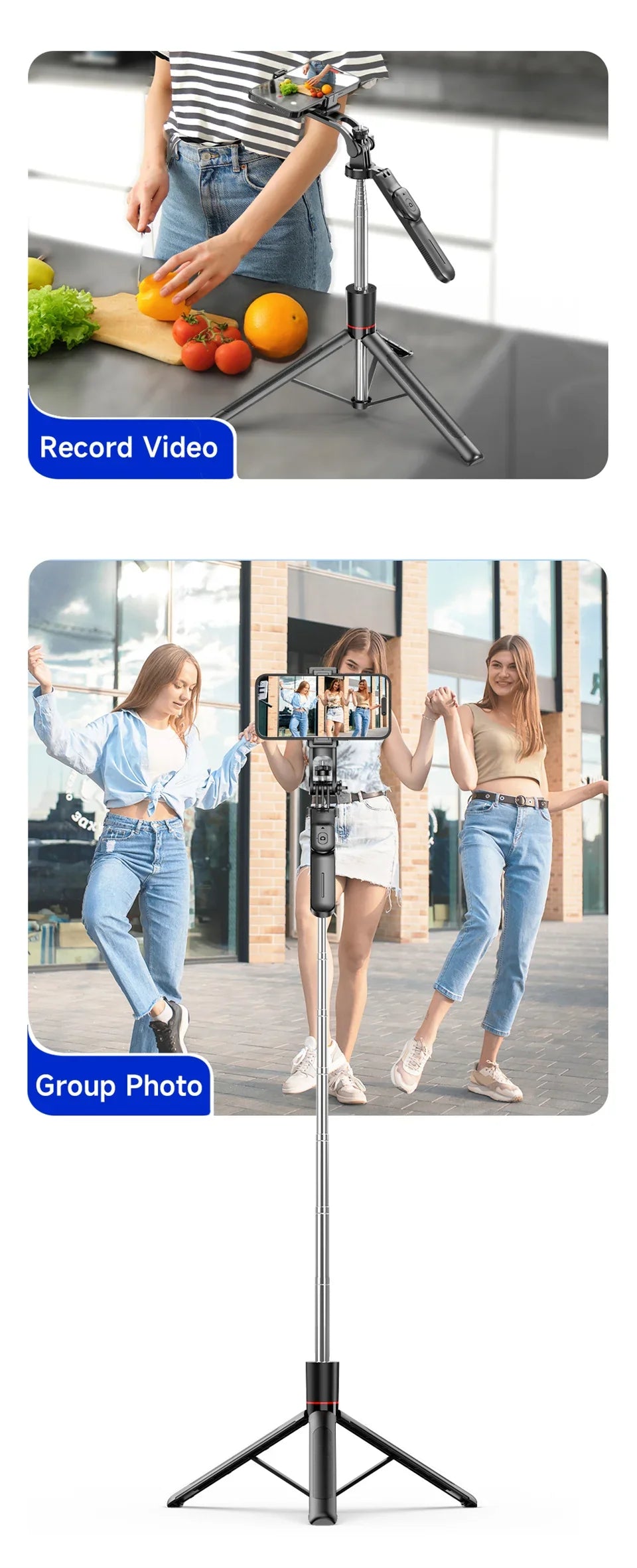 MEUYAG Selfie Stick Tripod – 1708mm Monopod with Fill Light, Bluetooth Remote, 360° Rotation & 1/4” Interface for Mobile Phones