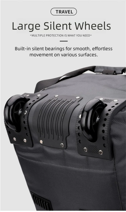 80L Rolling Duffle Bag with Wheels – 31" Heavy-Duty Foldable Travel Duffel, Water-Resistant Luggage with Shoulder Strap