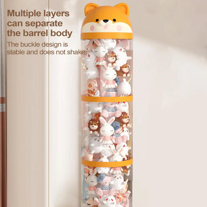 Large Capacity Transparent Doll & Toy Storage Box – Plush Toy Organizer for Children